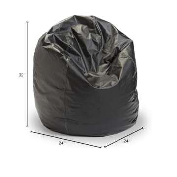 Bean Bag Chairs by Better American Products - Jumbo Giant Adult Sized Baseball Style Vinyl Bean Bag Chairs Perfect for Gaming and Dorm Rooms | 115" in Circumference (Black)