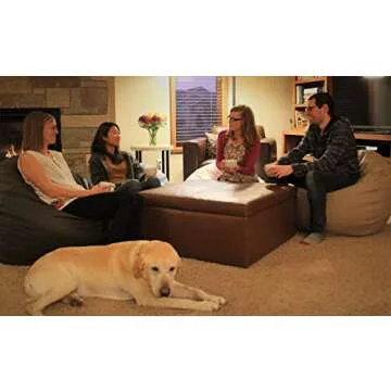 Bean Bag Chairs by Better American Products - Jumbo Giant Adult Sized Baseball Style Vinyl Bean Bag Chairs Perfect for Gaming and Dorm Rooms | 115" in Circumference (Black)