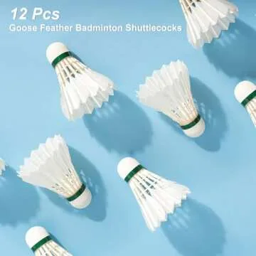 Philonext Goose Feather Badminton Shuttlecocks 12 Pack - Fun for All Ages
