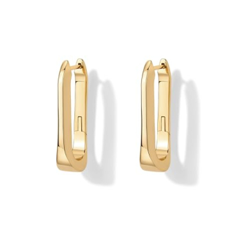 Stylish PAVOI 14K Gold Plated U-Shaped Hoop Earrings