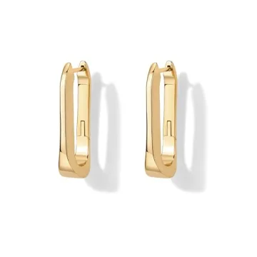 Stylish PAVOI 14K Gold Plated U-Shaped Hoop Earrings
