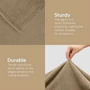 Utopia Bedding Fleece Blanket Queen Size Camel 300GSM Luxury Fuzzy Soft Anti-Static Microfiber Bed Blanket (90x90 Inch)