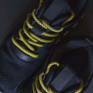 Lace Kings Round Shoelaces Yellow/Black - Stylish Upgrade