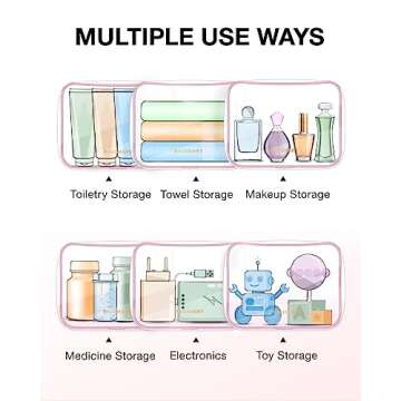 BAGSMART Clear Toiletry Bag, 2 Packs TSA Approved Water Resistant Quart Size Travel Organizer, 2 Sizes Airport Airline Travel Accessories Carry On Makeup Cosmetic Bags for Women, Pink