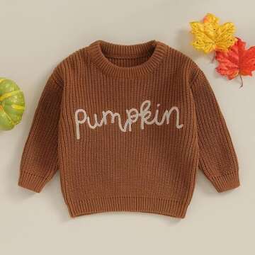 Baby Girl Boy Halloween Sweater Cute Letter Print Pumpkin Toddler Infant New Born Sweatshirt Warm Wi...