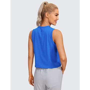 CRZ YOGA Pima Cotton High Neck Cropped Tank Tops for Women Comfort Meets Style in Workout Gear