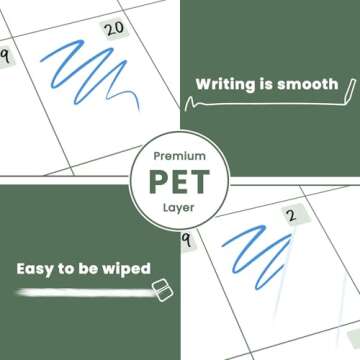ALEZEL Dry Erase Calendar for Refrigerator, Greenery Magnetic Fridge Calendar Whiteboard - Set of Vertical Monthly Dry Erase Calendar for Fridge & 2 List Board, 4 Markers + Eraser