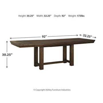 Ashley Dellbeck Dining Extension Table - Seats 8, Dark Brown