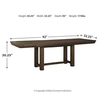 Ashley Dellbeck Dining Extension Table - Seats 8, Dark Brown