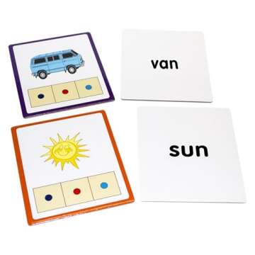 Junior Learning: CVC Word Builders, 48 CVC Activity Cards, Phonemic Awareness, Helps Children to Recognize and Understand Basic Sounds in Words, Self Checking Feature, For Ages 4 and up