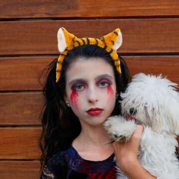 Lurrose Plush Tiger Headband for Cosplay and Parties