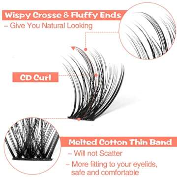 Lash Clusters DIY Eyelash Extensions 120pcs Cluster Lashes Wispy False Eyelashes 8-16MM Individual L...