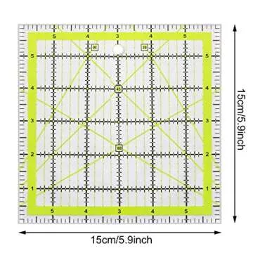 NX Garden 6X 6Inch Quilting Ruler Square Non-Slip Acrylic Quilting Rulerfor Quilting, Sewing and DIY Crafts Fabric Cutting Ruler