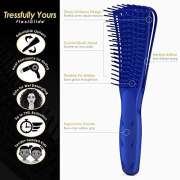 Tressfully Yours FlexiGlide Hair Brush for Easy Detangling