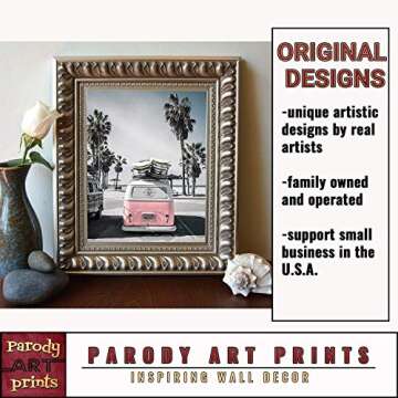 Classic Antique Van at Beach Ocean Nautical Photography Print, Unframed, Coastal Palm Trees Home and Wall Decor, 8x10 Inches