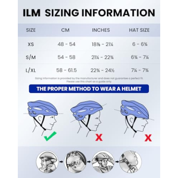 ILM Adult Bike Helmet with LED Lights Ideal for Cycling