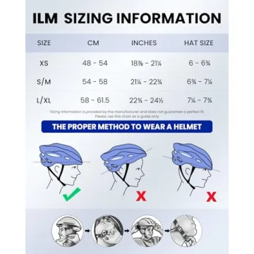 ILM Adult Bike Helmet with LED Lights Ideal for Cycling
