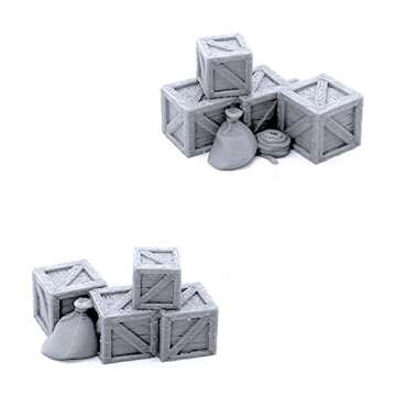 Cargo Piles DND Terrain Compatible with Dungeons and Dragons, Warhammer 40k, 28mm Miniature Wargaming, Tabletop RPGs, Wargame Scenery