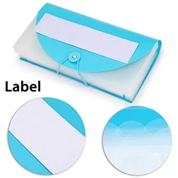 BTSKY Durable PP Wallet Organizer 13 Pockets Blue