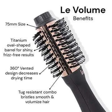 L'ANGE HAIR Le Volume 2-in-1 Titanium Blow Dryer Brush | Hot Air Brush in One with Oval Barrel | Hai...