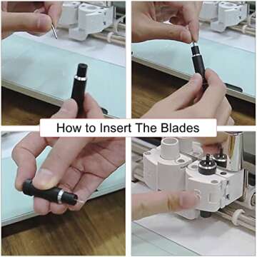 CJRSLRB 60Pcs Replacement Cutting Blades for Cricut Explore Air 2 /Air 3/Maker/Maker 3/Expression, 45 Degree Standard Fine Point Blade for Most Vinyl Fabric Cutting