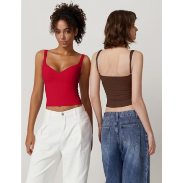 QINSEN V-Neck Tank Tops for Women - Stylish & Versatile