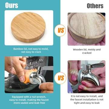 Roemey Stylish 1 Gallon Glass Drink Dispenser Set