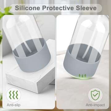 Worldgsb 16 oz Glass Spray Bottle Set with Silicone Sleeve