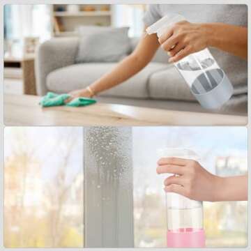 Worldgsb 16 oz Glass Spray Bottle Set with Silicone Sleeve