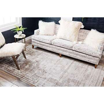 Unique Loom Sofia Collection Area Rug - Salle Garnier (7' 10" x 10' Rectangle, Beige/ Ivory)