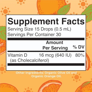 Organic Vitamin D3 Drops for Kids Immune & Bone Support