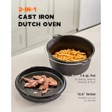 DARTMOOR 9 Quart Pre-Seasoned Cast Iron Dutch Oven