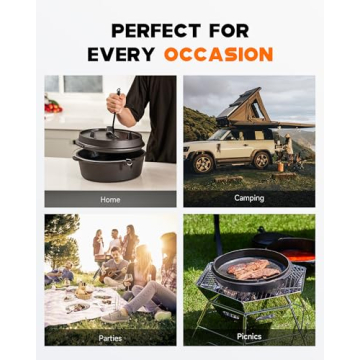 DARTMOOR 9 Quart Pre-Seasoned Cast Iron Dutch Oven