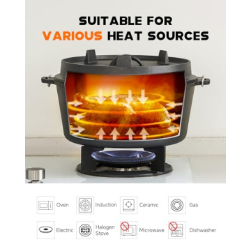 DARTMOOR 9 Quart Pre-Seasoned Cast Iron Dutch Oven