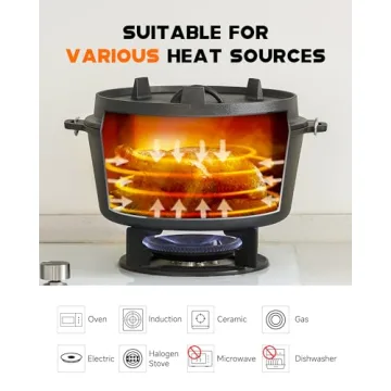 DARTMOOR 9 Quart Pre-Seasoned Cast Iron Dutch Oven