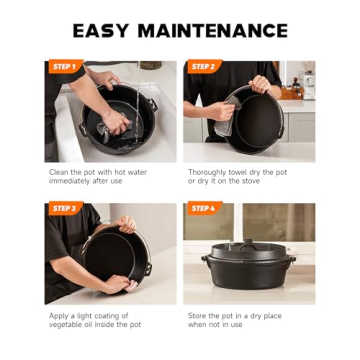 DARTMOOR 9 Quart Pre-Seasoned Cast Iron Dutch Oven