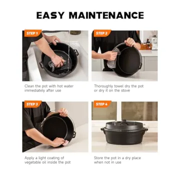 DARTMOOR 9 Quart Pre-Seasoned Cast Iron Dutch Oven