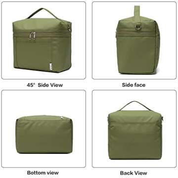 NOL Natural Organic Lifestyle Insulated Lunch Bags for Women Cooler Bag Lightweight Nylon Waterproof...