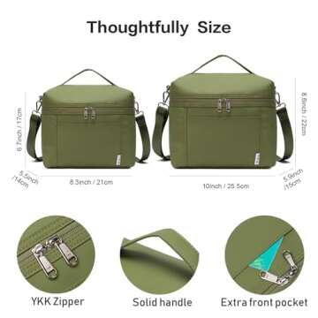 NOL Natural Organic Lifestyle Insulated Lunch Bags for Women Cooler Bag Lightweight Nylon Waterproof Lunch Box For Work