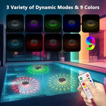 Solar Rechargeable Floating Pool Lights with Remote Control