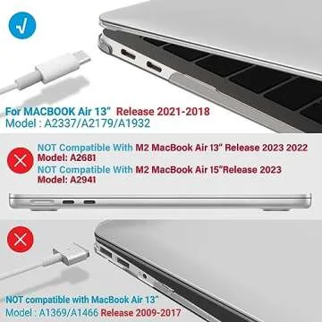 IBENZER Compatible with 2022 2021 2020 MacBook Air 13 inch case M1 A2337 A2179 A1932, Hard Shell Case&Keyboard Cover&Screen Film for Mac Air 13 with Touch ID, Clear, AT13CL+2
