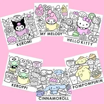 Hello Kitty And Friends Café Sketchbook, 20-Page Hello Kitty Notebook & Hello Kitty Pen, Cute School Supplies, Coloring Book, Hello Kitty School Supplies, Kawaii School Supplies, Sanrio Stationery