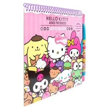 Hello Kitty And Friends Café Sketchbook, 20-Page Hello Kitty Notebook & Hello Kitty Pen, Cute School Supplies, Coloring Book, Hello Kitty School Supplies, Kawaii School Supplies, Sanrio Stationery