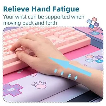 GeekShare Cute Wrist Rest Support Mouse Pad Set- Non-Slip Rubber Base and Lightweight Memory Foam Wrist Rest for Keyboard and Mouse, Perfect for Gaming,or Home Office Work(Mousepad & Wrist Rest)