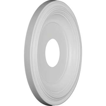 Ekena Millwork 13"OD x 3 1/2"ID x 1 1/4"P Traditional Thermoformed PVC Ceiling Medallion (Fits Canop...