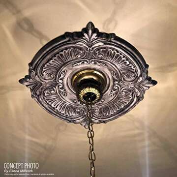 Ekena Millwork 13"OD x 3 1/2"ID x 1 1/4"P Traditional Thermoformed PVC Ceiling Medallion (Fits Canopies up to 7 1/2")