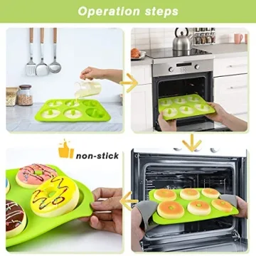 BAKHUK NonStick Silicone Donut Pan - Bake 6 Perfect Donuts