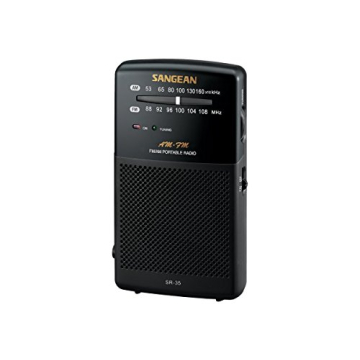 Sangean SR-35 AM/FM Analog Pocket Radio with Built-in Speaker, Black