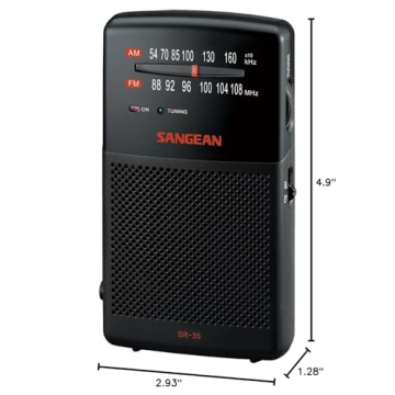 Sangean SR-35 AM/FM Foldable Pocket Radio - Exceptional Sound
