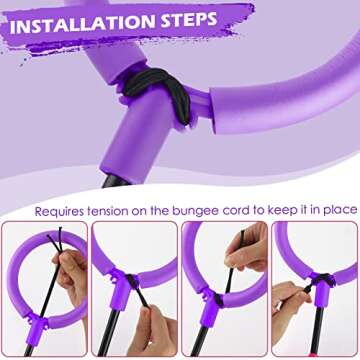 GleeGlow Ankle Skip Ball for Kids, Foldable Skip it with Colorful Flash Wheel, Outside Toys for Kids, Gift for Girls & Boys Age 5 6 7 8 9 10 Years Old (Purple)